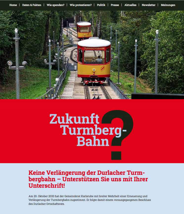 Zukunft Turmbergbahn Website